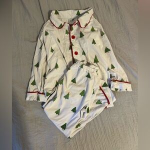 Sugarbee White and Red Kids Pajama Set with Tree Design